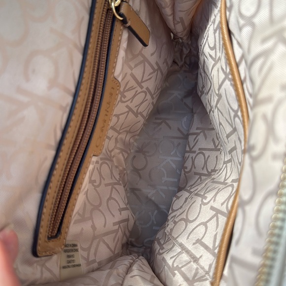 Calvin Klein Cream & Beige Backpack Style Purse